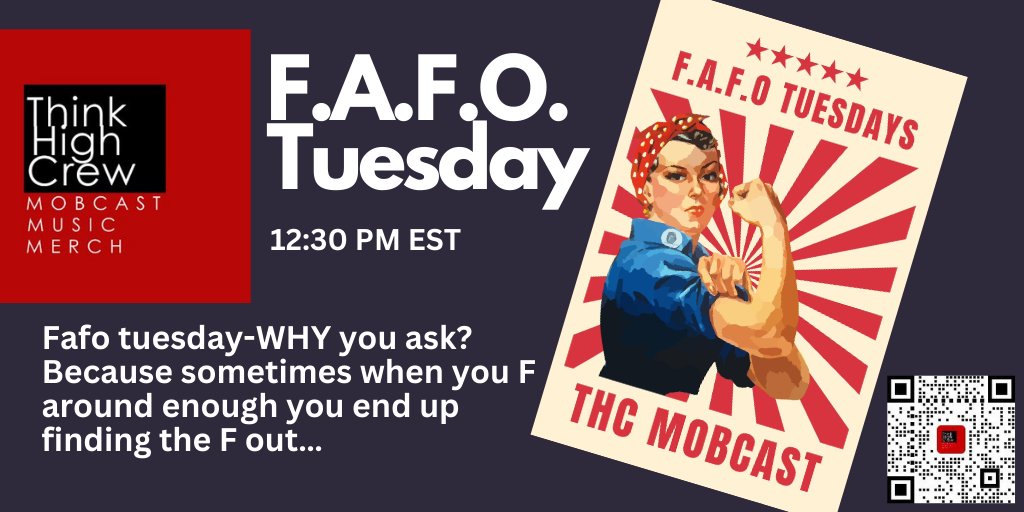 Pcast_ol's tweet photo. Think High Crew – Real &amp; Fearless Entertainment

F.A.F.O. Tuesday  GET READY!   Live SHOW at 12:30 pm  

@ThinkHighCrew @Official_Sotov #fafo #tuesday @pds_ol @sports_ol @tpc_ol @wh2pod @ncore_ol

THINK HIGH!!

Web https://t.co/LAsqARtuTv https://t.co/F3V7bEEj8A