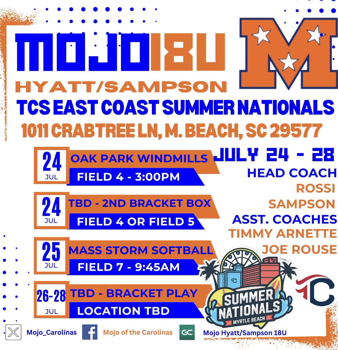 nc_sampson's tweet photo. Last tournament of the summer before our seniors go off to school come follow us 
#MOJODRIVE #MOJOPRIDE https://t.co/5lrwk19N7C