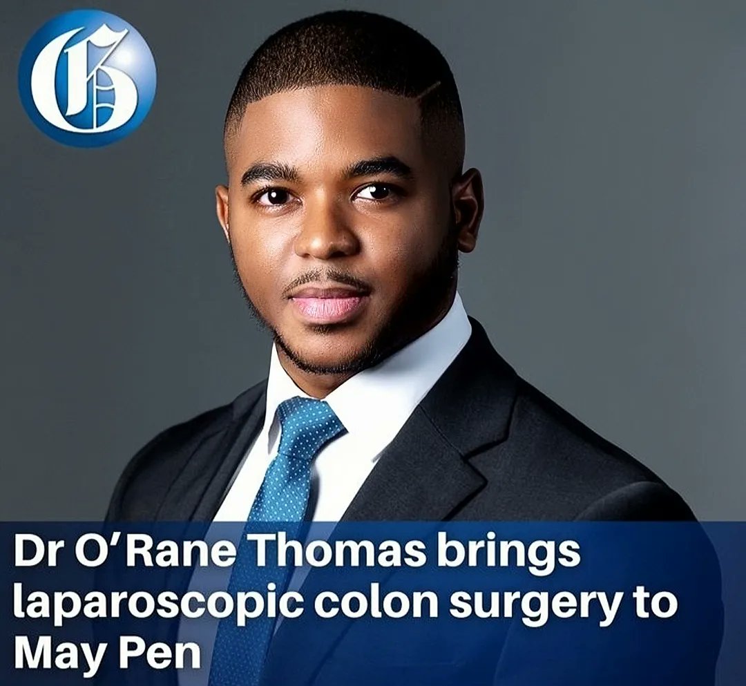 AUBYNfdn's tweet photo. Meet Dr. O'Rane Thomas, Health Director at Aubyn Foundation and Consultant General Surgeon at May Pen Hospital. He's leading pioneering advancements in treatment, including MPH's first Laparoscopic Colon Surgery, offering less invasive options for faster patient recovery. #AUBYN https://t.co/t6PZWH14MC