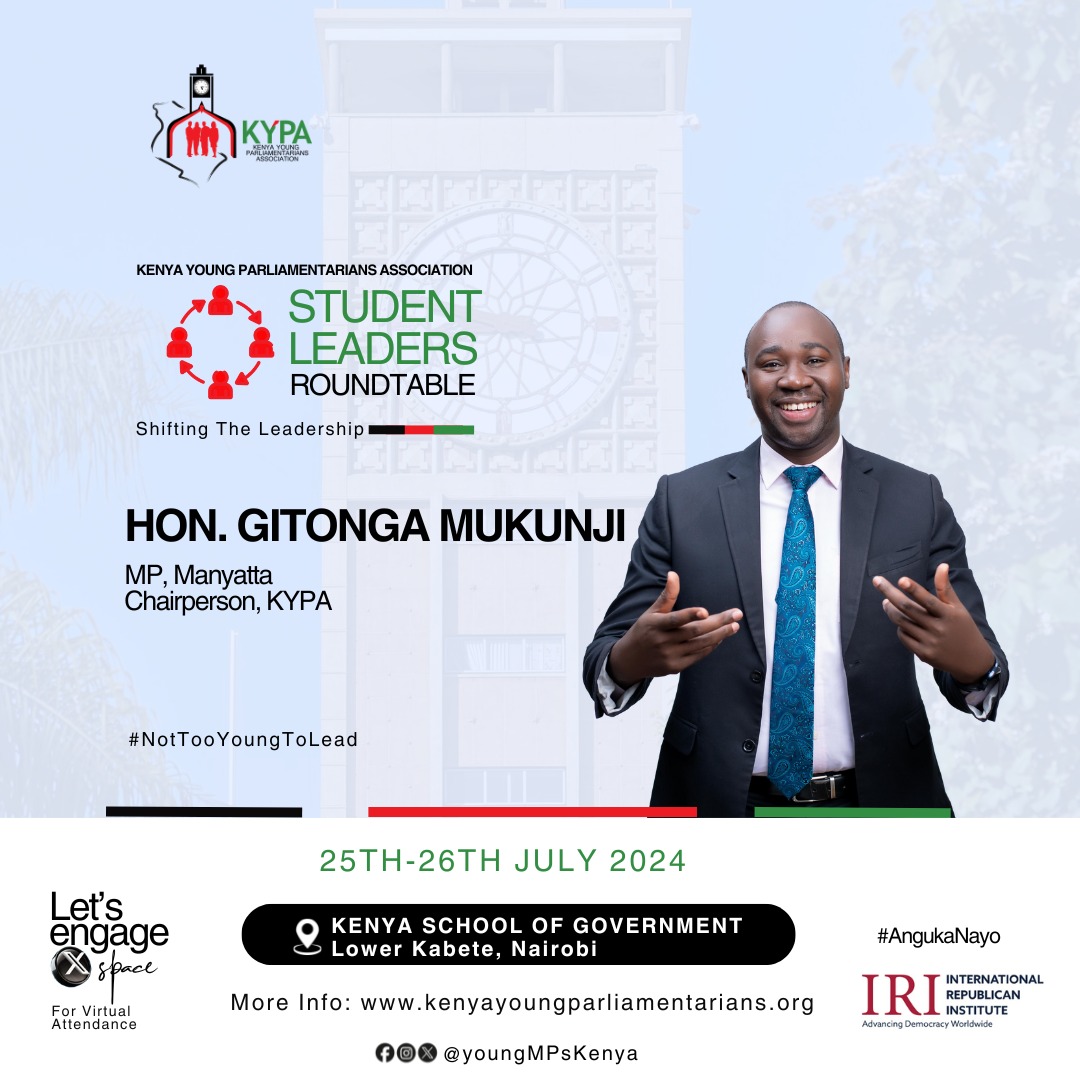 Roundtable meeting this Thursday chairman <a href="/YoungMPsKenya/">YoungMPsKenya</a> @realjohngitonga meeting over 50 student leaders from accross the country
#NotTooYoungToLead 
#AngukaNayo