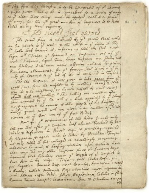 خريطة تعرف بأسم ( القيامة ) عمرها 300 قام برسمها العالم اسحق نيوتن ودون عليها ملاحظاته لكنها لا تبحث في قوانين الفيزياء والكيمياء بل في احداث نهاية الزمان فيما تعرف بأسم ( آرمجدون ) طبقا لسفر يوحنا حيث سعى نيوتن إلى الحصول على نبوءات دقيقة لمستقبل العالم ومكان المعركة الفاصلة ..