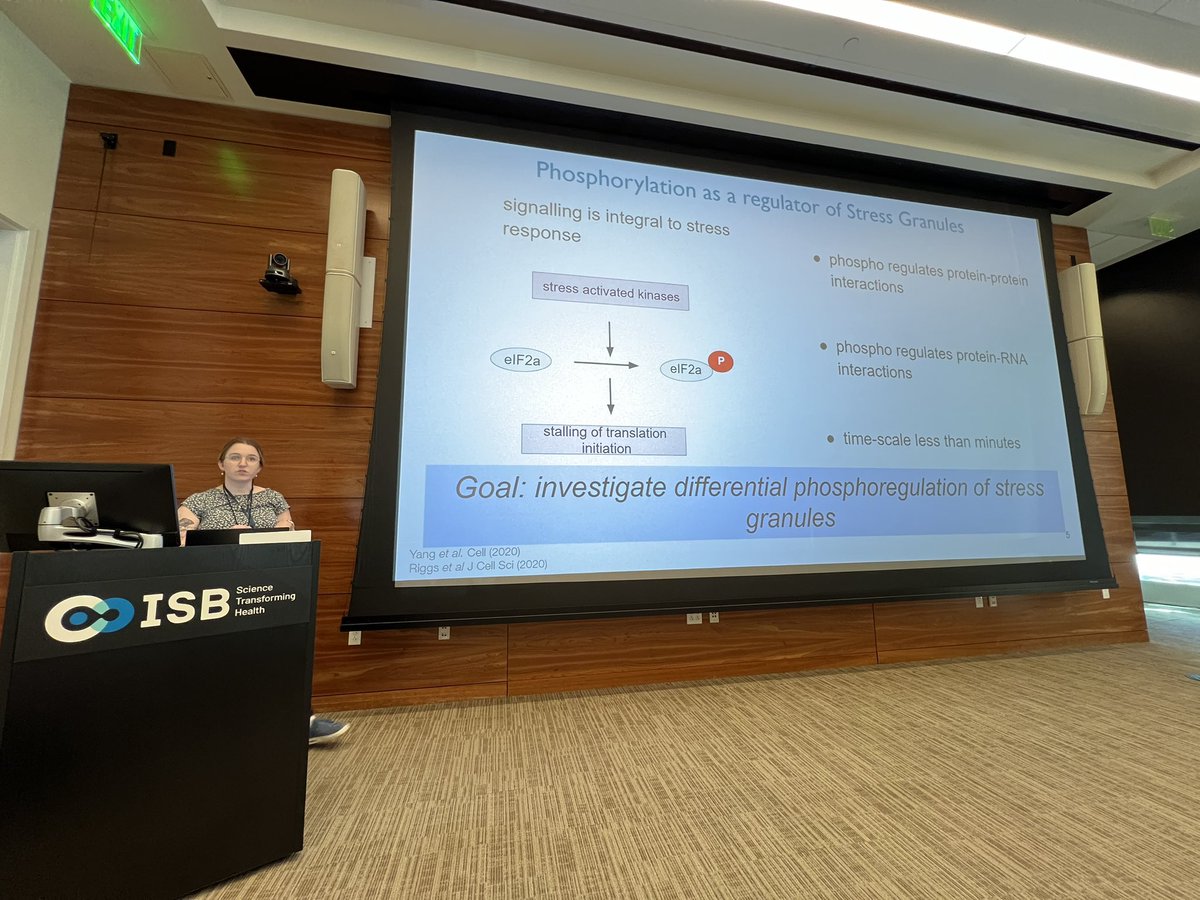 r_l_moritz's tweet image. Up next is a lightening talk by Sophie Moggridge from the @juditvr lab at UW on the phosphoproteome of stress granules, very under studied!
