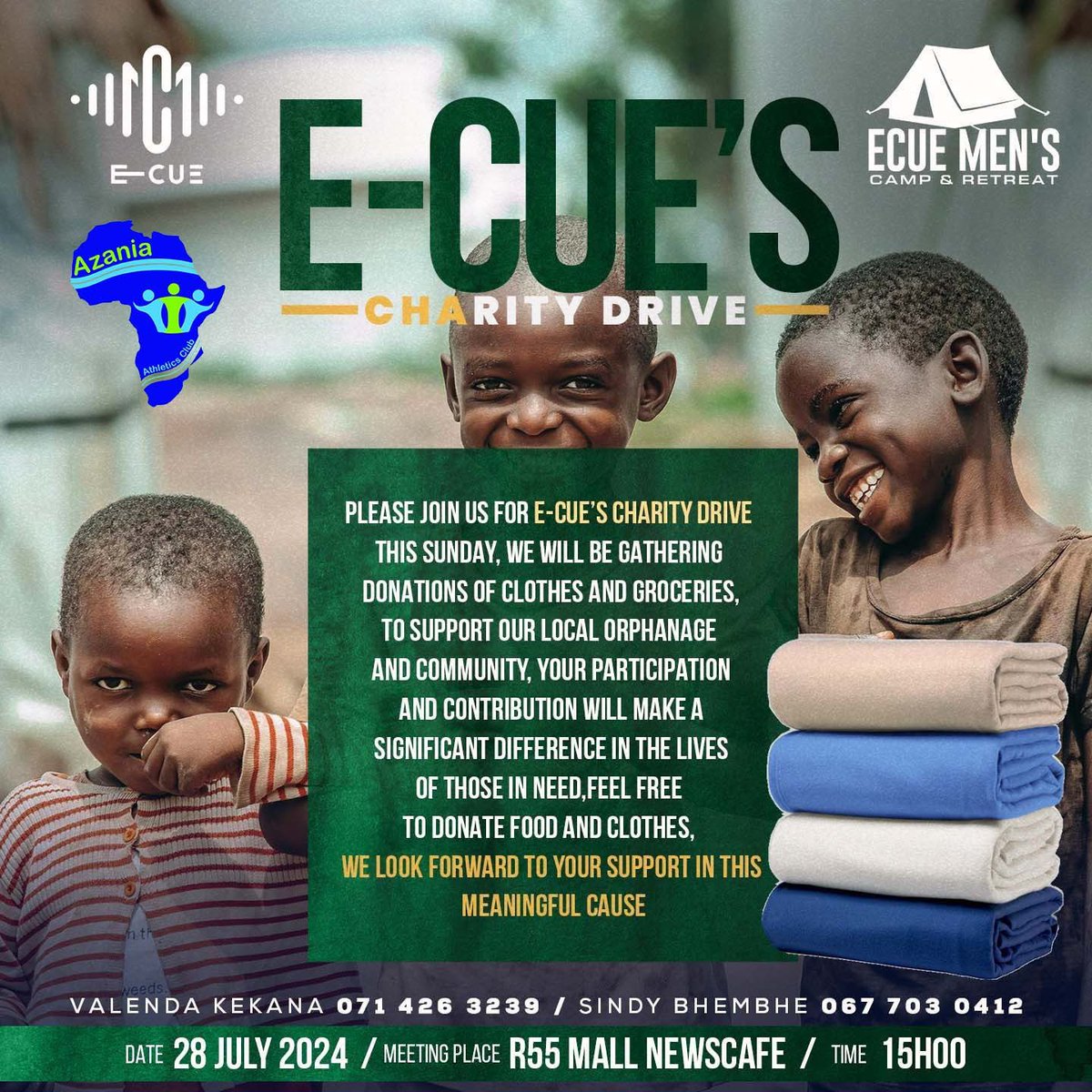 Chymamusique's tweet photo. Charity drive this Sunday 🙏 , join us if you can
Proverbs 19:17 #Ecue #Azania
@ClothingEcue https://t.co/yXcgxSXSpc