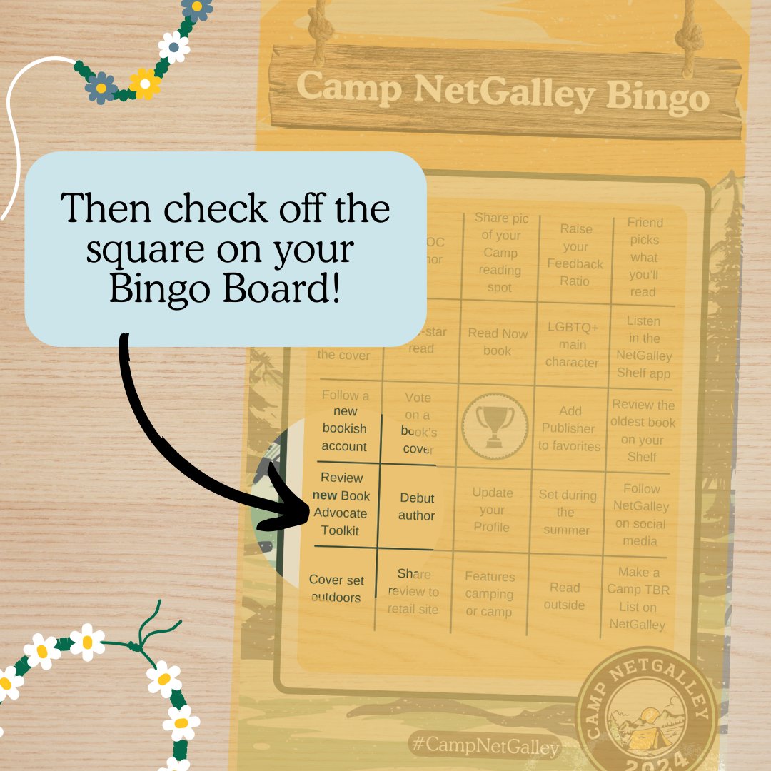 NetGalley's tweet photo. Download and review the revised Book Advocate Toolkit and check off a square on your #CampNetGalley Bingo Board! 

Get instant access to the toolkit here: https://t.co/znOSFTrFWl 

#BookReviewer #NetGalleyTips #NetGalley https://t.co/V7jGm8MlG1