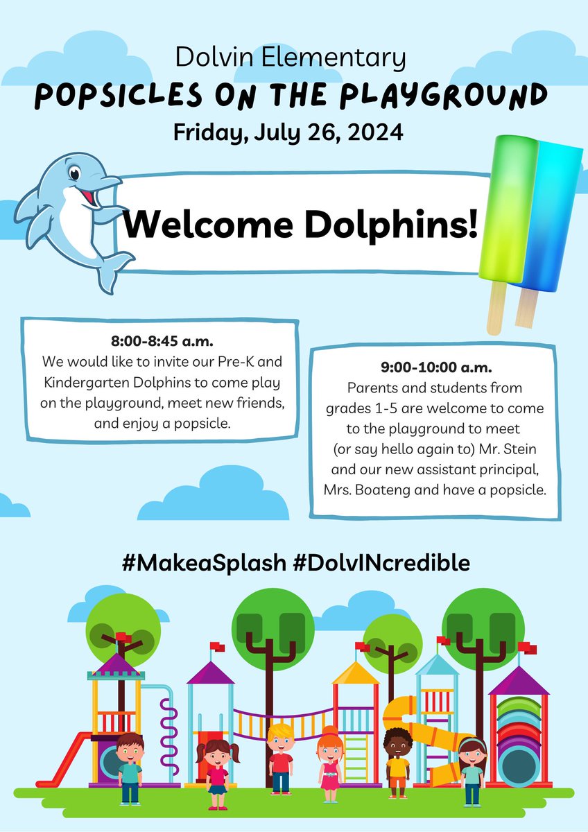 Dolvin ES (@dolvines) on Twitter photo Exciting event coming soon! Join us dolphins 🐬 this Friday for some fun and popsicles! <a href="/FultonCoSchools/">FultonCountySchools</a> <a href="/FultonZone6/">Brian P Downey</a> Exciting event coming soon! Join us dolphins 🐬 this Friday for some fun and popsicles! <a href="/FultonCoSchools/">FultonCountySchools</a> <a href="/FultonZone6/">Brian P Downey</a>