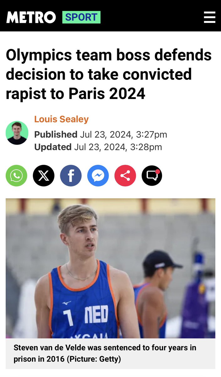 Apparently there is a level of skill you can get to in Volleyball where it supersedes the fact that you raped a 12 year old. Who knew?