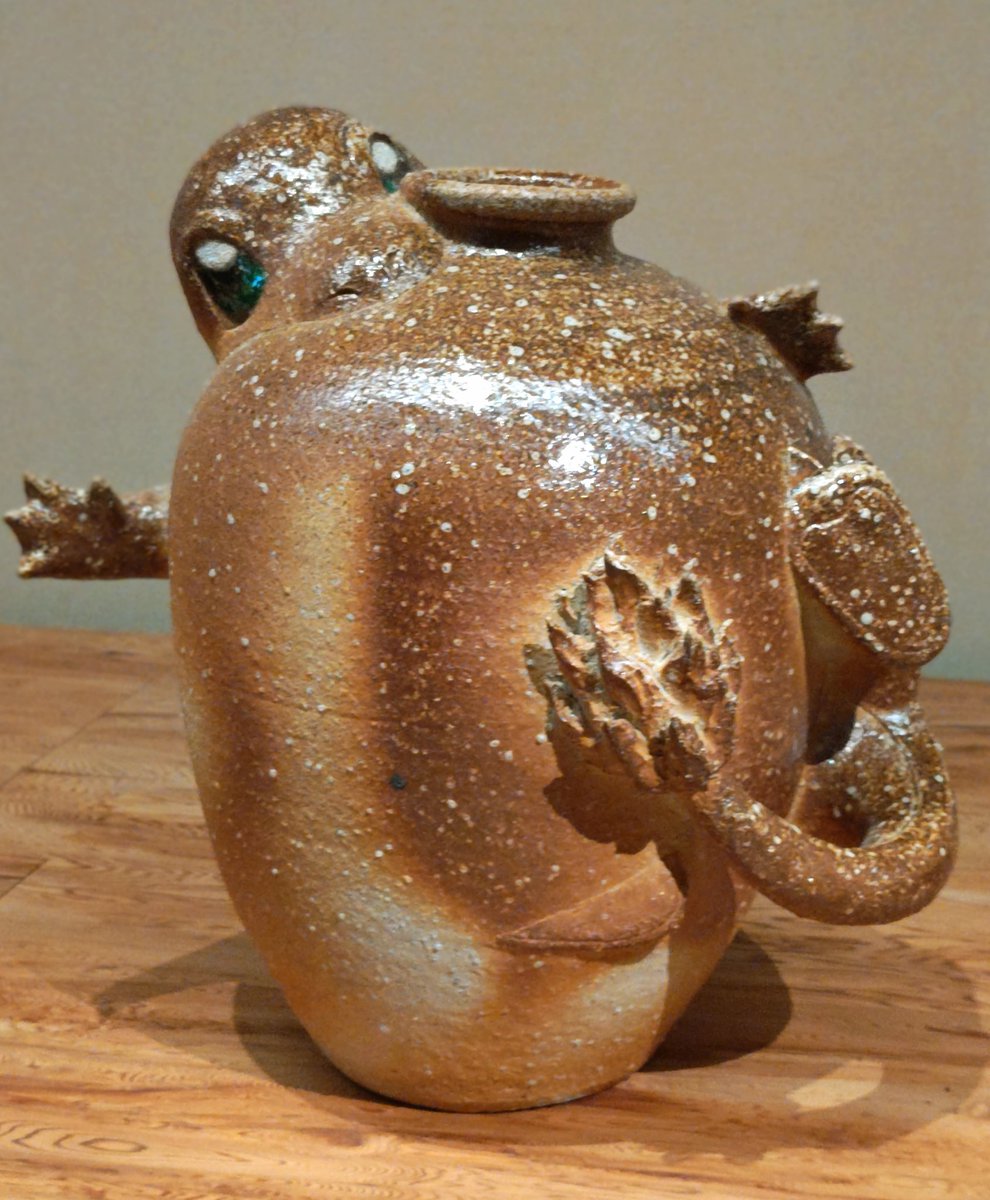 タヌキの剥製標本 竹製帽子 水玉模様 熱海市桃山町 #MOA美術館 #moa美術館 #美とわざの大発見 #ポケモン工芸