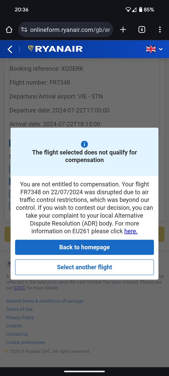 Tbaxter86's tweet photo. @Ryanair four and a half hour delay, no communication, no apologies, not even so much a complimentary drink and now passing the buck to not pay compensation....with customer service like this, no wonder your profits are decreasing fast!!! Shambolic airline! https://t.co/WJYXKK8Ps3