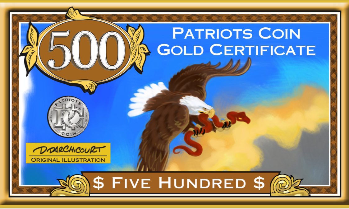 patriotscoin's tweet photo. Finishing up our $500 gold certificate. #patriot #ptc #btc #bitcoin #preme #yertle https://t.co/3v8TMzIsLo