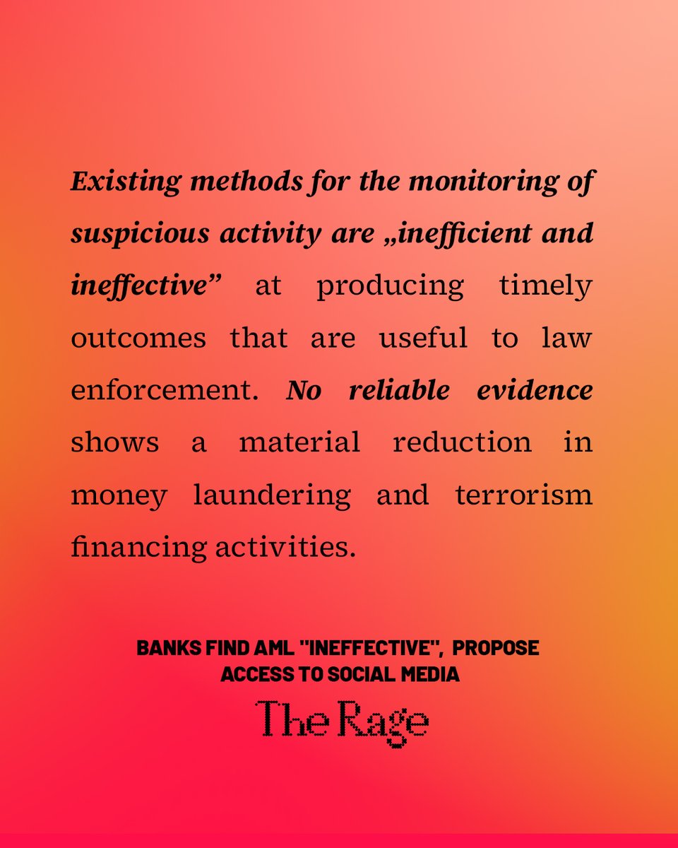 L0laL33tz's tweet photo. On today’s episode of Astrology for Governments, the world’s largest banks have found that there is „no reliable evidence“ that current AML programs actually reduce the risks of money laundering and financial crime.

So what do they want now? Access to even more personal information about you. Because of course.