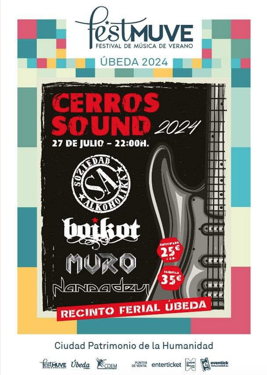 HontzaP's tweet photo. El sábado @SoziAlkoholika en el @FestMUVE (Los Cerros Sound) de Úbeda (Jaén) junto a #Boikot, #Muro y #Nandadevi.
⫸Cerros Sound
⫸ÚBEDA, JAÉN / Recinto Ferial
⫸Entradas: https://t.co/mSK3NAlbt0 
#SoziedadAlkoholika #SA #FestMUVE #loscerrossound #ubeda #jaen #andalucia #festival https://t.co/oLCFVtwQQc