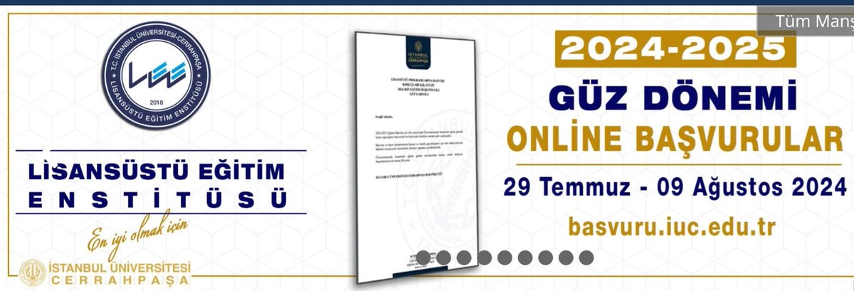 serdaraydin_iu's tweet photo. Üniversitemiz @iu_cerrahpasa 2024-2025 Güz Yarıyılı Lisansüstü Başvuruları 29 Temmuz - 9 Ağustos 2024 tarihleri arasında https://t.co/WxK7u9tBlY adresinden online yapılacaktır. #EnİyiOlmakiçin 
@iuclisansustu
https://t.co/5NSt3i0Mxc https://t.co/SYRMfqQUEO