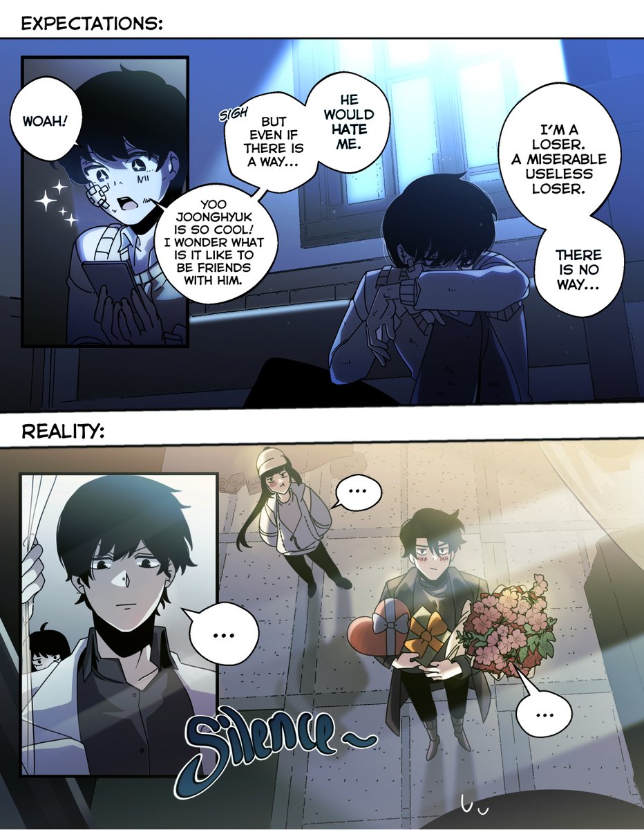 "Tell me, you fool. If I continue to regress, will I get to date you again?"

#kimdokja #yoojonghyuk #ORV