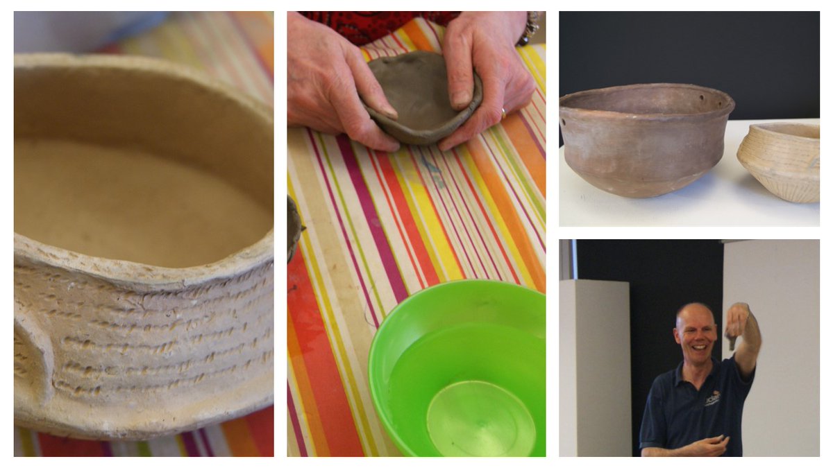 Here's more #FestivalOfArchaeology fun at #ClitheroeCastle with many thanks to Dr Rick Peterson <a href="/UCLanArchAnth/">UCLan Arch & Anth</a>. What a brilliant hands on workshop it was learning about Neolithic pottery and making a bowl to take home! 😄 
<a href="/archaeologyuk/">ArchaeologyUK</a> #Archaeology