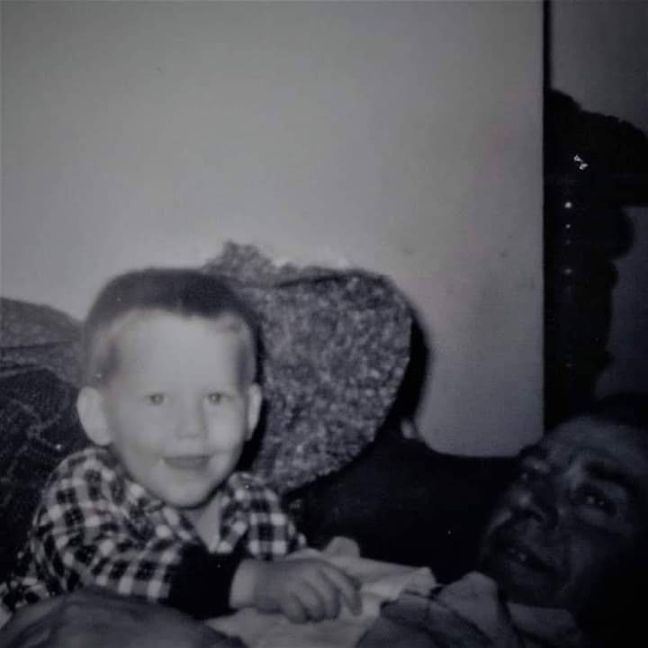 Me and my gramps, around 1957.