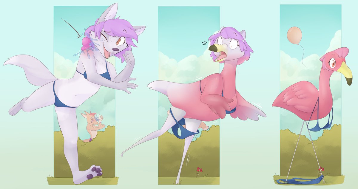 FauvFox's tweet photo. Camille didn't last long in the #TFTuesday  water balloon fight

Public release of a P@treon post from last year
https://t.co/aUInJSQR7S https://t.co/1bdQ7RgrFk