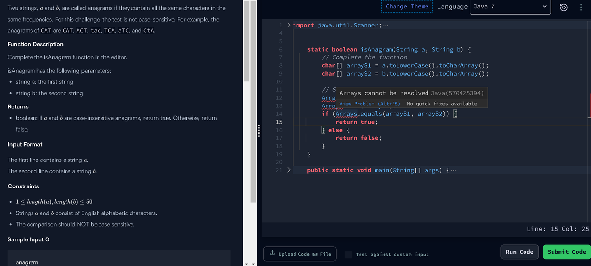 sharmasarthak13's tweet image. Can Anybody help me in this !
I am getting error !!

#HackerRank #Java #error