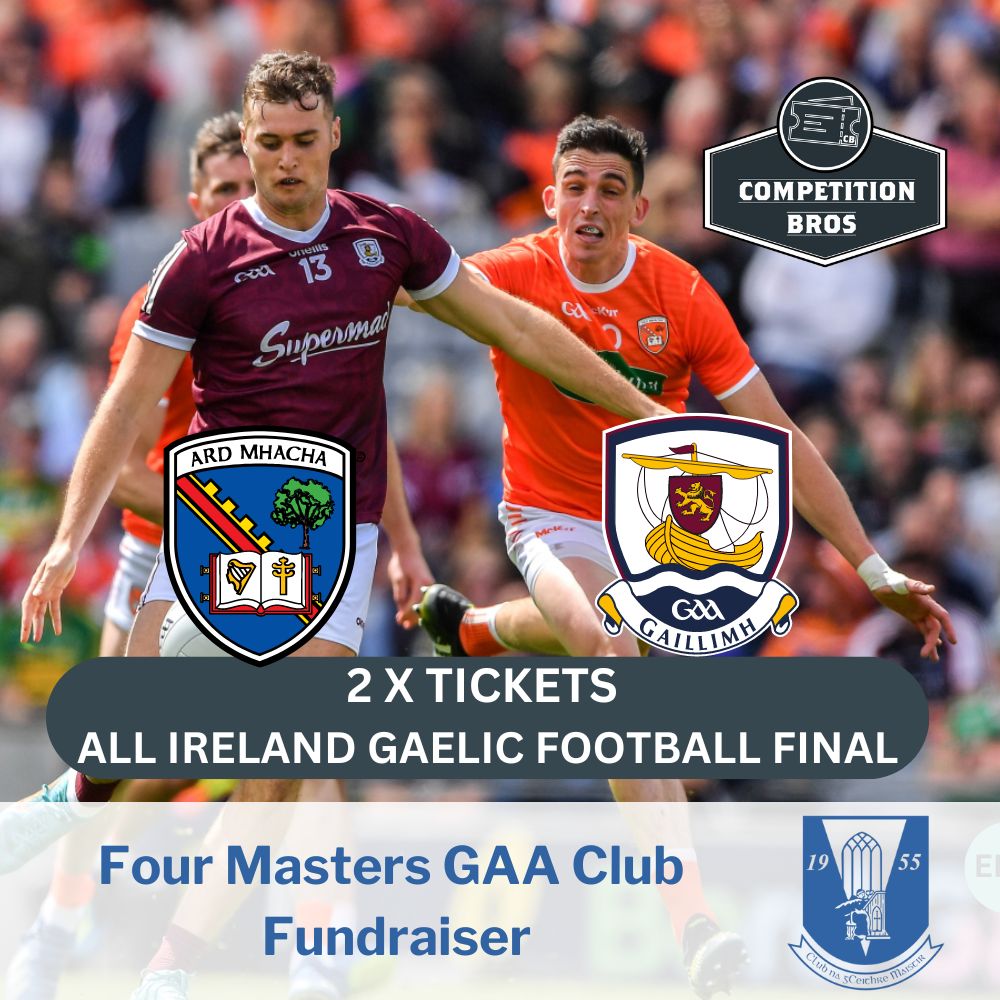 fourmastersgaa's tweet image. 🔵⚪ All Ireland Football Final Draw 🔵⚪

24 hours to go! Don't miss out on the chance to win two tickets.

🎫 £3.69 - Get 10% discount off when you buy 3 tickets or more.

competitionbros.com/product/2-x-al…

#gaillimhabú #gaa #allireland #allirelandfinal #galwaygaa #armaghgaa  #armagh4sam