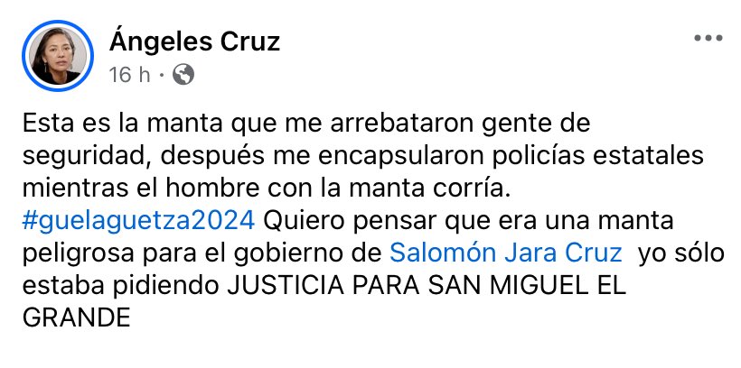 Joaquín Galván (@quinomixe) on Twitter photo Este era el contenido de la manta que le arrebataron funcionarios y policías violentamente a Angeles Cruz en su protesta durante la Guelaguetza. Si <a href="/salomonj/">Salomón Jara Cruz</a> no quería que lo vieran, démoslo a conocer por aquí. A difundir compas. RT Este era el contenido de la manta que le arrebataron funcionarios y policías violentamente a Angeles Cruz en su protesta durante la Guelaguetza. Si <a href="/salomonj/">Salomón Jara Cruz</a> no quería que lo vieran, démoslo a conocer por aquí. A difundir compas. RT