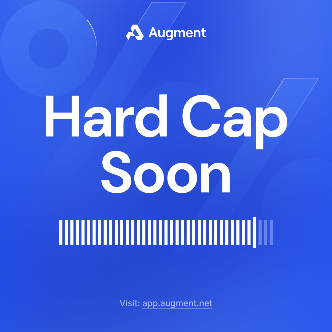 ✅ 2M soft cap reached
🚨 Hard cap coming next

@chrislamb1982 is working on a significant exchange listing as we near the final stretch in preparation for a monumental launch

Participate: app.augment.net

𝗙𝗼𝗹𝗹𝗼𝘄.
𝗟𝗶𝗸𝗲 + 𝗥𝗧.
𝗗𝗿𝗼𝗽 𝘄𝗮𝗹𝗹𝗲𝘁.