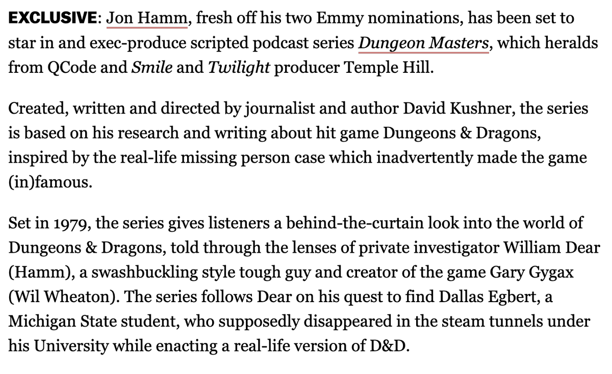 adoptourcrew's tweet photo. Looks like we'll be hearing more of @KristianNairn very soon! He is set to appear in Jon Hamm's new scripted podcast series "Dungeon Masters" which debuts on Aug 12.

🔗: https://t.co/pwEMcb98H4 https://t.co/mAVhgIGZ84