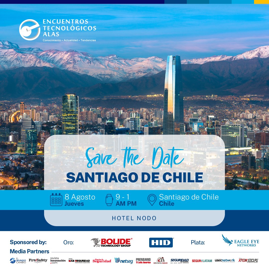 alasseguridad's tweet image. #EventosALAS 🇨🇱
¡Regresamos a Chile con nuestro Encuentro Tecnológico ALAS! Reuniremos a destacados profesionales para explorar las nuevas tendencias y discutir los desafíos actuales de la seguridad.

La asistencia es gratuita, así que reserva la fecha: bit.ly/4bVE54X