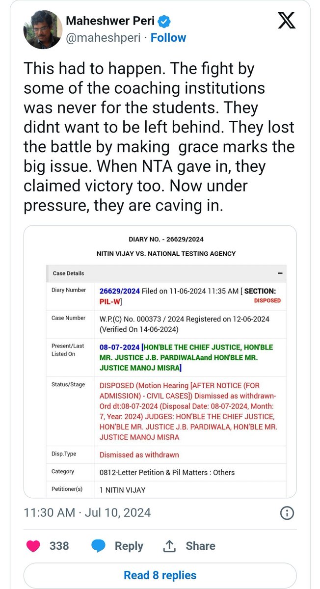 <a href="/PhysicswallahAP/">Alakh Pandey (PhysicsWallah)</a> Lies! 😡 You were infact with #nta
This is you right? Who had run away abandoning the students midway 🤬 Everyone knows with vested interests you had withdrawn your petition because you were never with the #NEET_परीक्षा
candidates. Hypocrite $@ L@ 

You just want to mislead ppl