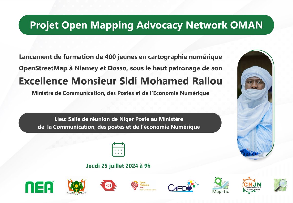 fatima alher (@falher3) on Twitter photo Nous sommes heureux de vous annoncez le lancement de formation des jeunes en #cartographie_numérique OpenStreetMap par son Excellence Monsieur Sidi Mohamed Raliou Ministre de #Communication des Postes et de l´économie #Numérique du #Niger . 25 juillet 2024 merci <a href="/openmapping_wna/">Open Mapping Hub - West and Northern Africa</a> Nous sommes heureux de vous annoncez le lancement de formation des jeunes en #cartographie_numérique OpenStreetMap par son Excellence Monsieur Sidi Mohamed Raliou Ministre de #Communication des Postes et de l´économie #Numérique du #Niger . 25 juillet 2024 merci <a href="/openmapping_wna/">Open Mapping Hub - West and Northern Africa</a>