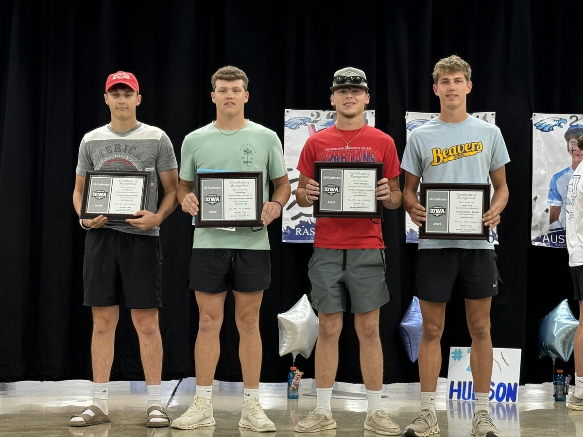 EastUnionBaseb1's tweet photo. Eagles have 4 All-Conference POI selections! 

@Sethhudson830 : 1st team Pitcher
@AustinLack12 : 1st team Infielder
@FischerBuff19 : 2nd team Outfielder
Terrian Islas : Honorable Mention https://t.co/lxs5epxyu9