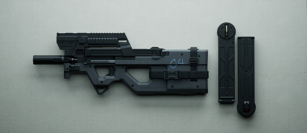 Sci-Fi P-90, rendered in UE5 pathtracer, created with <a href="/getPlasticity/">Plasticity</a>