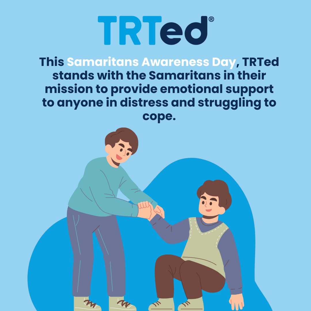 TRTed stands in solidarity with the Samaritans and their vital mission to provide emotional support to those in distress.

We believe in breaking the silence surrounding all mental health issues and encourage open conversations. Remember, reaching out for support is a sign of