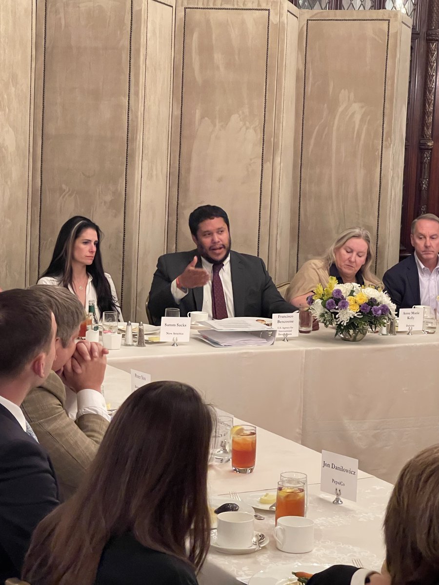 USGLC's tweet photo. To outcompete China, we must invest in our development &amp; diplomacy programs. Great conversation today with @StateDept’s Mark Lambert, @USAID’s Francisco Bencosme &amp; @DFCGov’s Beth Roberts on how these programs are essential to America’s China strategy. https://t.co/Wjn9POkN7E