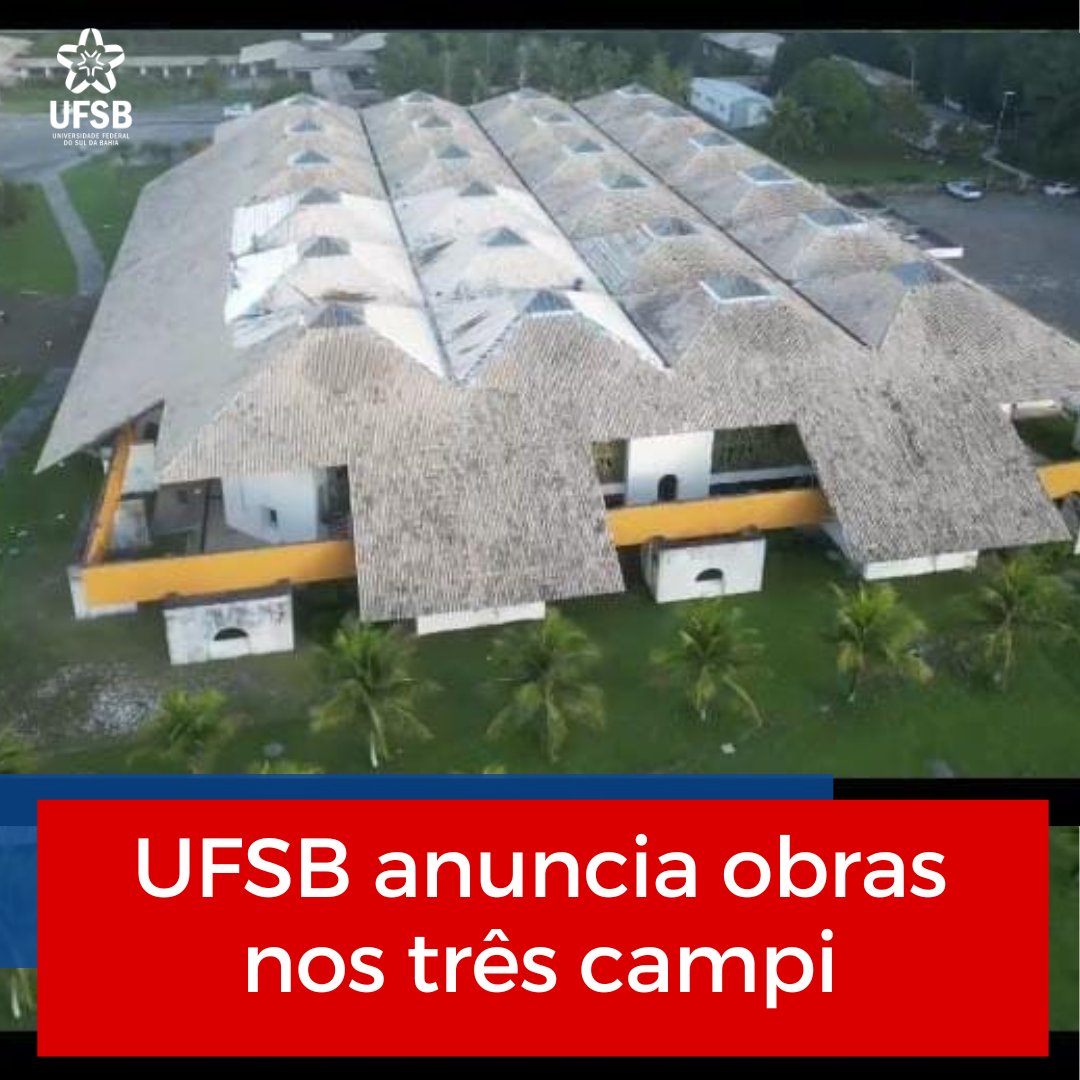 UFSB_OFICIAL's tweet photo. A Universidade Federal do Sul da Bahia (UFSB) está planejando e executando oito projetos fundamentais de infraestrutura nos campi Jorge Amado (CJA), Paulo Freire (CPF) e Sosígenes Costa (CSC), além de reforma e manutenção predial.

Veja mais: https://t.co/4f4g7k1qTS https://t.co/vKiosoLmSZ