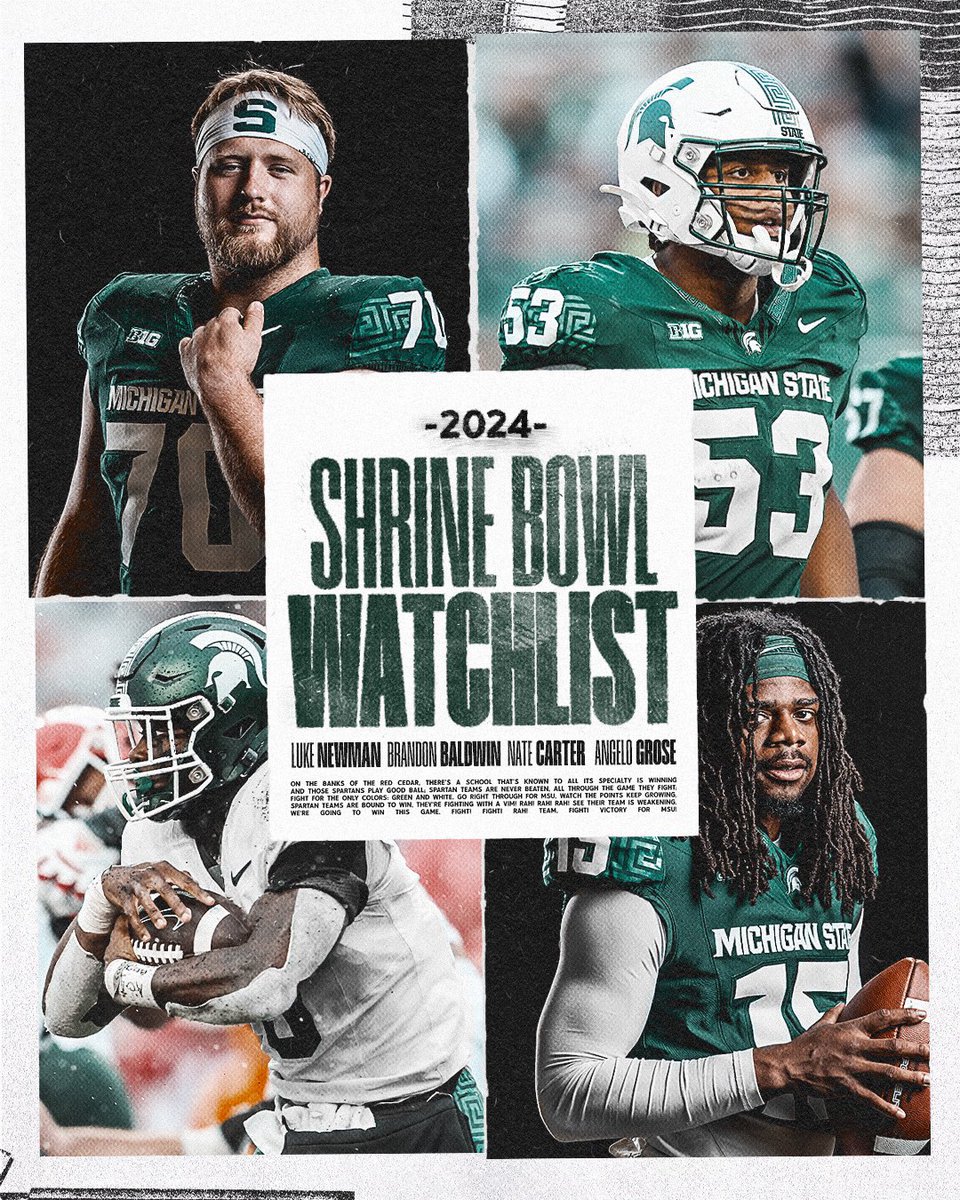 MSU_Football's tweet photo. Congratulations to our four guys named to the Shrine Bowl 1000 Watchlist! https://t.co/TgJ0YjivFI