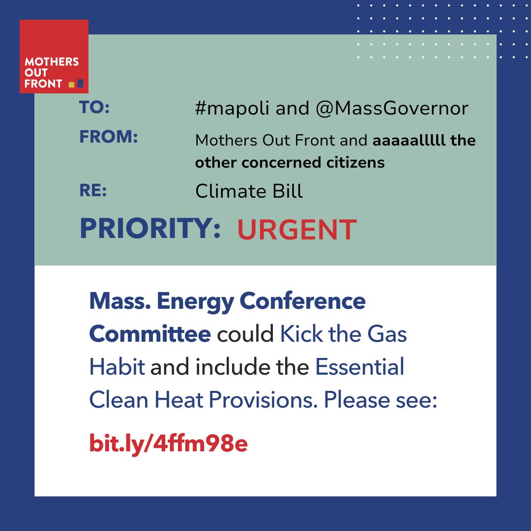 Mass. Energy Conference Committee could Kick the Gas Habit and include the Essential Clean Heat Provisions • bit.ly/4ffm98e

#mapoli #BeyondGas #CleanHeatCleanAir <a href="/RepMichlewitz/">Aaron Michlewitz</a> <a href="/jeffroy/">Jeffrey N. Roy</a> <a href="/RonMariano/">Speaker Ron Mariano</a> <a href="/staterepmike/">Mike Moran</a> <a href="/richhaggerty/">State Rep. Rich Haggerty</a> <a href="/EEASecretary/">Rebecca Tepper</a> <a href="/MassEEA/">Massachusetts Energy and Environmental Affairs</a> <a href="/MassGovernor/">Governor Maura Healey</a>