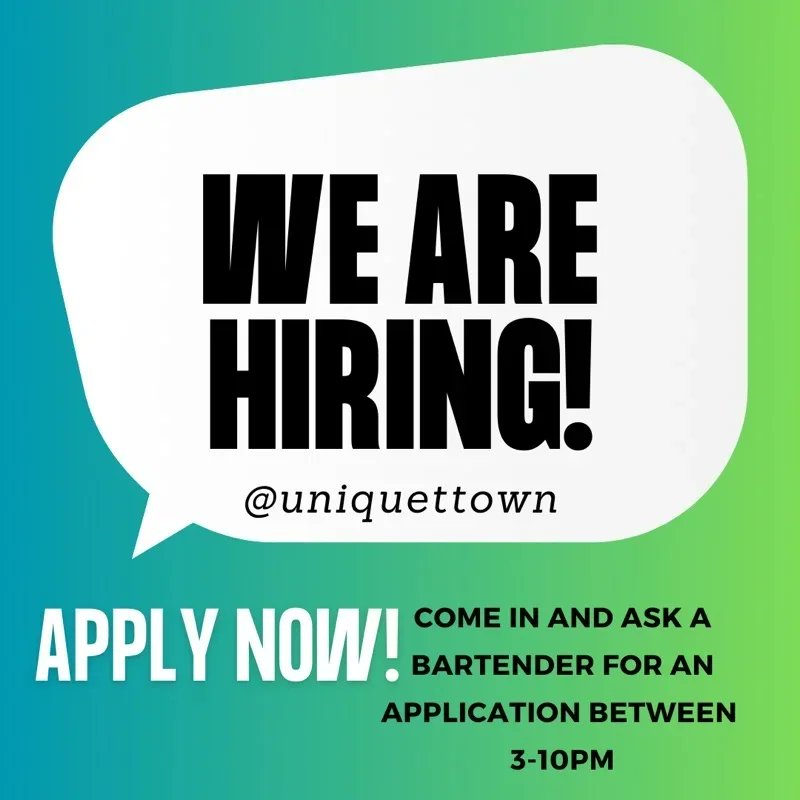 WE'RE OPEN 

DART TOURNEY AT 7PM 

DRINK SPECIALS 

MLB ON TV 

#BeUnique