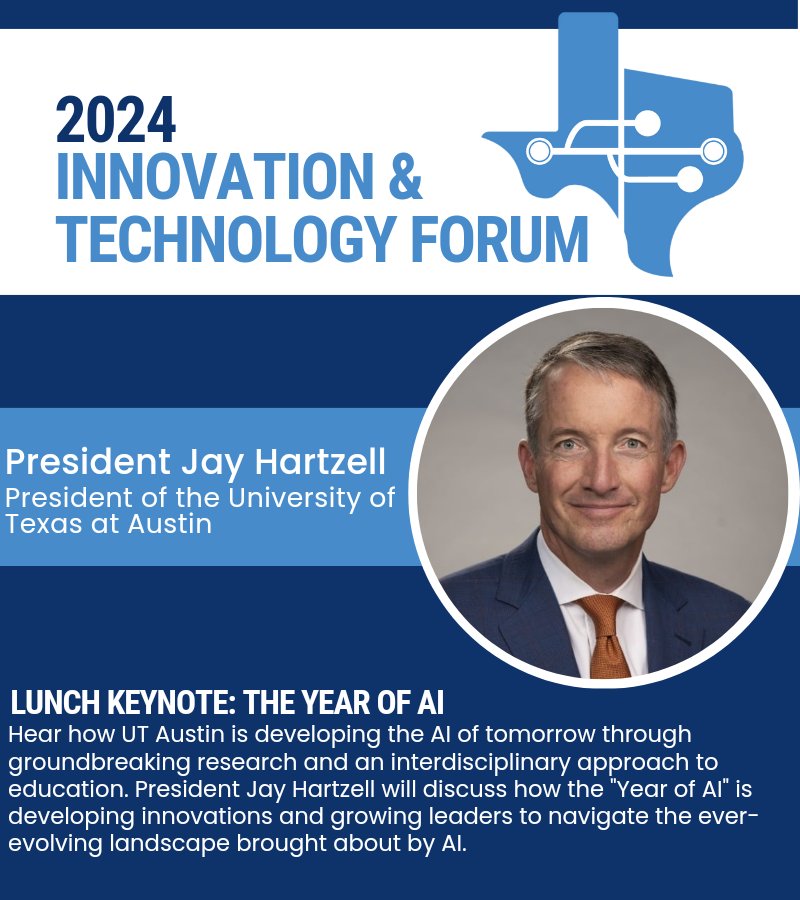 We are excited to announce that <a href="/WillHurd/">Will Hurd</a> and <a href="/JCHartzell/">Jay Hartzell</a> are set to keynote the 3rd Innovation &amp; Technology Forum on August 1st! Be part of the conversation and get your tickets today! 🎫 #txlege 

eventbrite.com/e/texas-innova…