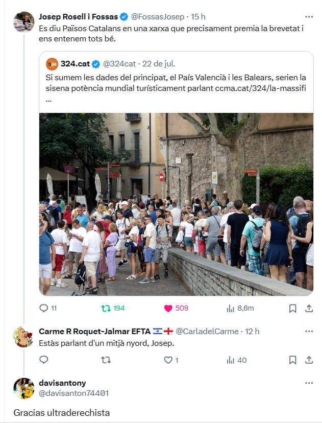 CarladelCarme's tweet photo. No entenc aquesta "moda" de dir-te ultra, feixista, nazi,... per tot.
Mireu aquest tarat perquè m'ho diu. És que per més voltes que li dono, no ho entenc.
Doncs sabeu que us dic? Que prefereixo ser "ultra-derechista" que esquerreta woke o colon pallús
Au, a fer la mà, #homeja! https://t.co/s2blFXH8Ht