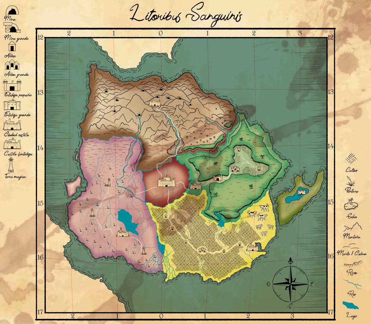 __Santiff__'s tweet photo. Litoribus Sanguinis (Orillas de sangre)
.
.
#dungeonsanddragons #dungeonsanddragonsart #digitalillustration #illustrator #dnd #dnd5e #art #artwork #fantasy #fantasyart #magic #illustration #d20 #roleplay #map #mapdesign #cartography #fantasymaps https://t.co/XJBepGXyhq