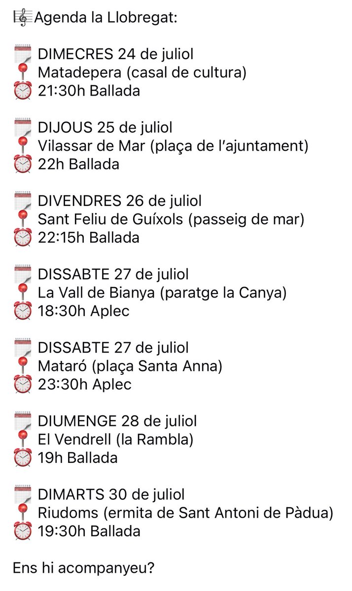 Agenda la Llobregat: