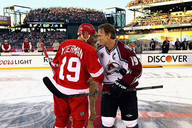 hockey_samurai's tweet photo. Both HHOF players. Both captained multiple Stanley Cup winners. Both wore #19. Both earned the respect of their rival's fans. Both successful GMs (that was Stevie's team in Tampa that won that first one)😁

Two class acts. Two great hockey players. 
Steve Yzerman &amp; Joe Sakic. https://t.co/aWwlRTk2mi