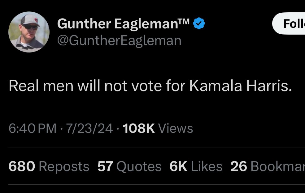 krassenstein's tweet image. Real men don’t vote for rapists, frauds or felons.