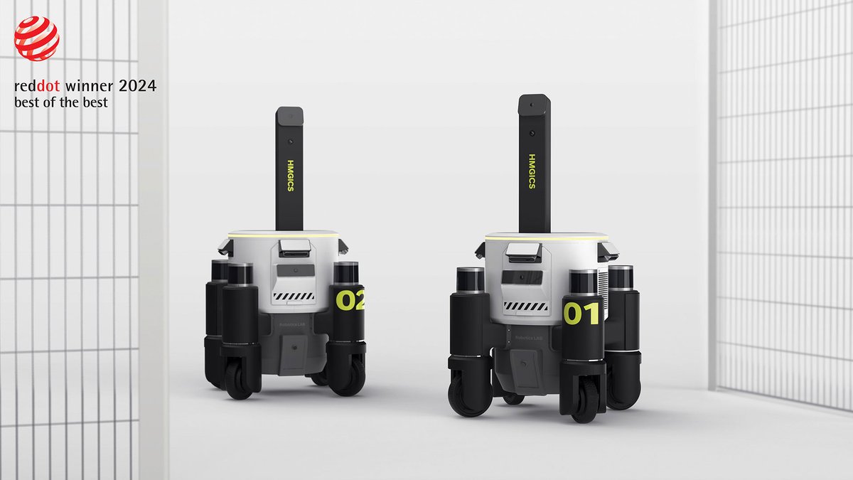 HMGnewsroom's tweet photo. #HyundaiMotorGroup #Robotics LAB triumphs at 2024 Red Dot Design Award, securing two Best of Best titles ▶ https://t.co/nBbVFJg5AZ
#SafetyInspectionRobot #MobED #DALeDelivery #Robot #AI #RedDot #Award https://t.co/exi8AtcQbR