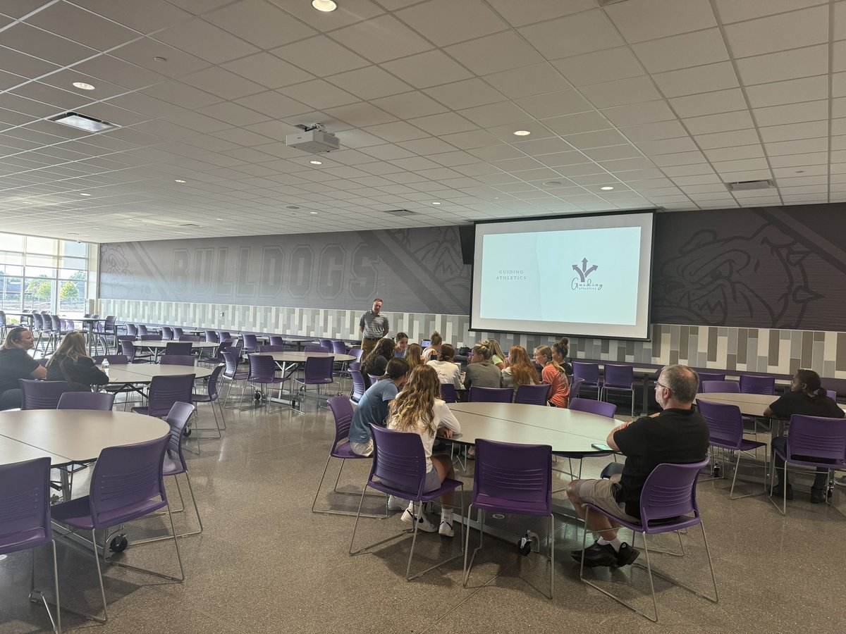 Thank you to <a href="/gyohe/">Gary Yohe</a> of <a href="/GuidingAthletic/">GA</a> for coming in and running a college recruiting presentation for our <a href="/bhsdogs_gsoccer/">BHS Girls Soccer</a> players tonight! #WORK.