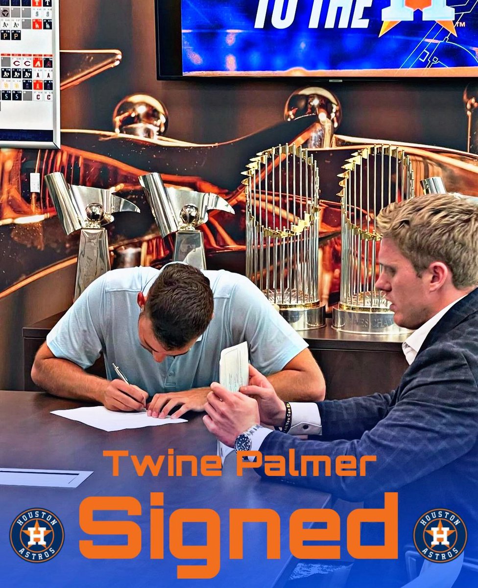Connors State Baseball (@connorsbaseball) on Twitter photo Always a Cowboy and now an Astro. Cowboy Freshman Pitcher Twine Palmer was drafted by the Houston Astros last week and now has signed a contract and reported to the Astros spring training facility in West Palm Beach, FL <a href="/connorsstate/">Connors State College</a> <a href="/SoonerStateBSBL/">Sooner State Baseball Report</a> #TheTraditionContinues Always a Cowboy and now an Astro. Cowboy Freshman Pitcher Twine Palmer was drafted by the Houston Astros last week and now has signed a contract and reported to the Astros spring training facility in West Palm Beach, FL <a href="/connorsstate/">Connors State College</a> <a href="/SoonerStateBSBL/">Sooner State Baseball Report</a> #TheTraditionContinues