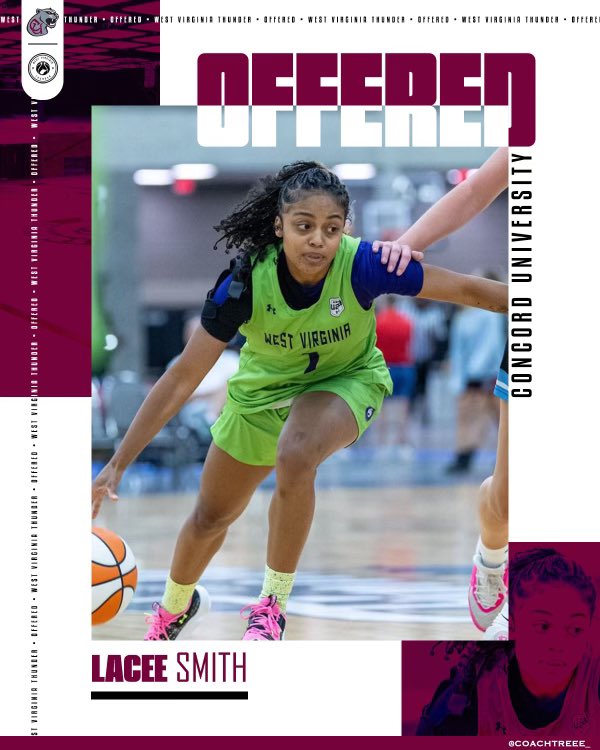 Lacee Smith (@laceesmith12) on Twitter photo After a great conversation with Coach Tesla Southcott, I am blessed to receive an offer from Concord University. <a href="/Scottejohnson12/">Scott johnson</a> <a href="/wvthunder2024/">WV Thunder Select 40</a> <a href="/Brian_Mallory/">Brian Mallory</a> <a href="/dannyriego/">Danny Riego</a> <a href="/CoachAJEpps/">Anthony Epps</a> <a href="/ben_cosgrove/">Ben Cosgrove</a> <a href="/smidy33/">Ryan Smith</a> <a href="/CU_WBB/">Concord Womens Basketball</a> After a great conversation with Coach Tesla Southcott, I am blessed to receive an offer from Concord University. <a href="/Scottejohnson12/">Scott johnson</a> <a href="/wvthunder2024/">WV Thunder Select 40</a> <a href="/Brian_Mallory/">Brian Mallory</a> <a href="/dannyriego/">Danny Riego</a> <a href="/CoachAJEpps/">Anthony Epps</a> <a href="/ben_cosgrove/">Ben Cosgrove</a> <a href="/smidy33/">Ryan Smith</a> <a href="/CU_WBB/">Concord Womens Basketball</a>
