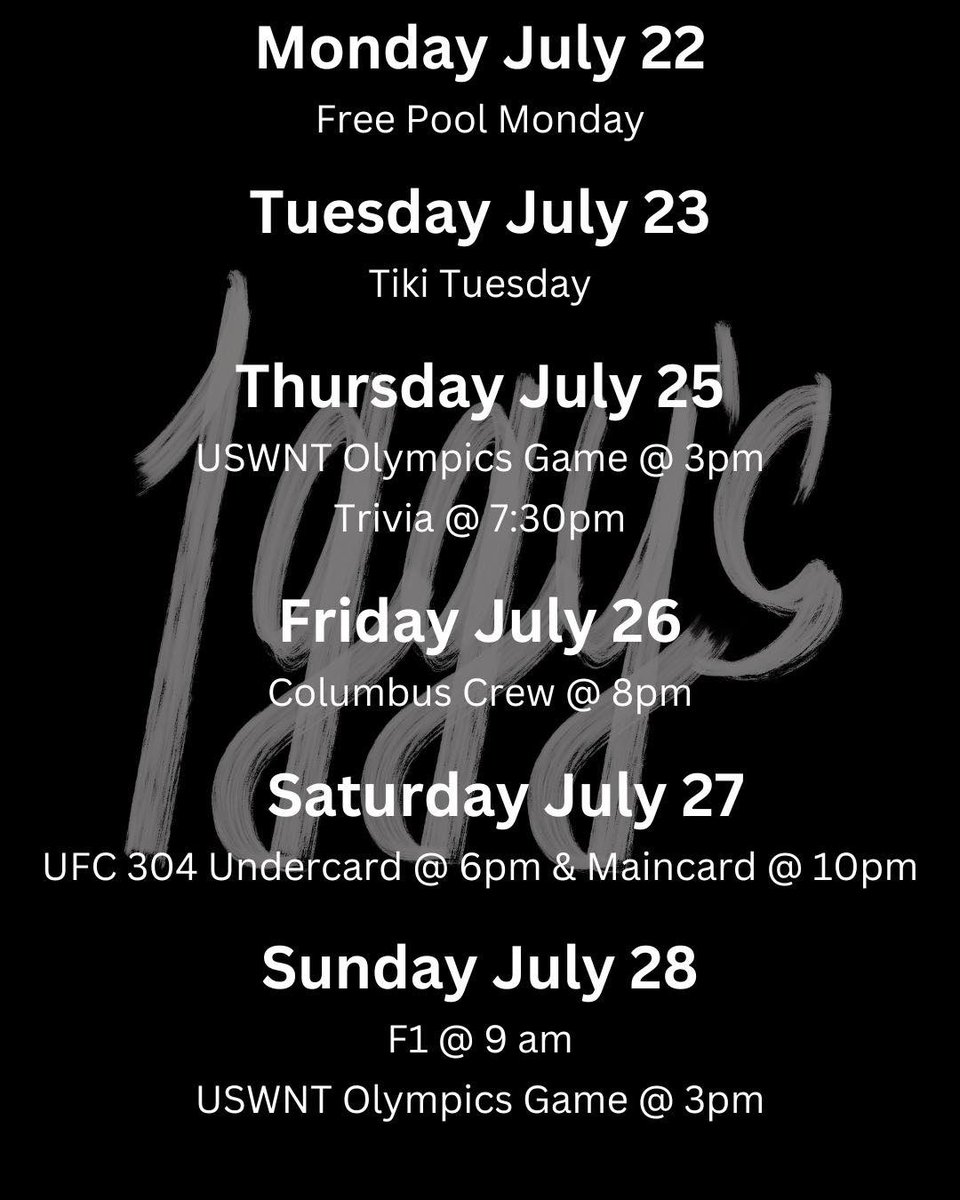 Thursday and Sunday, 3PM! Our home bar is on it for the WNT Olympics!