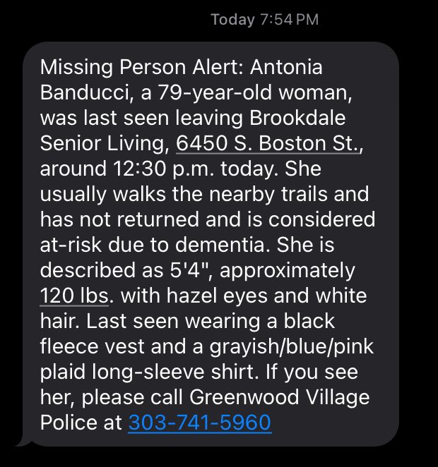 SteveStaeger's tweet photo. Heads up Greenwood Village and Centennial. Hoping you can help https://t.co/8mXJDnZ5p7