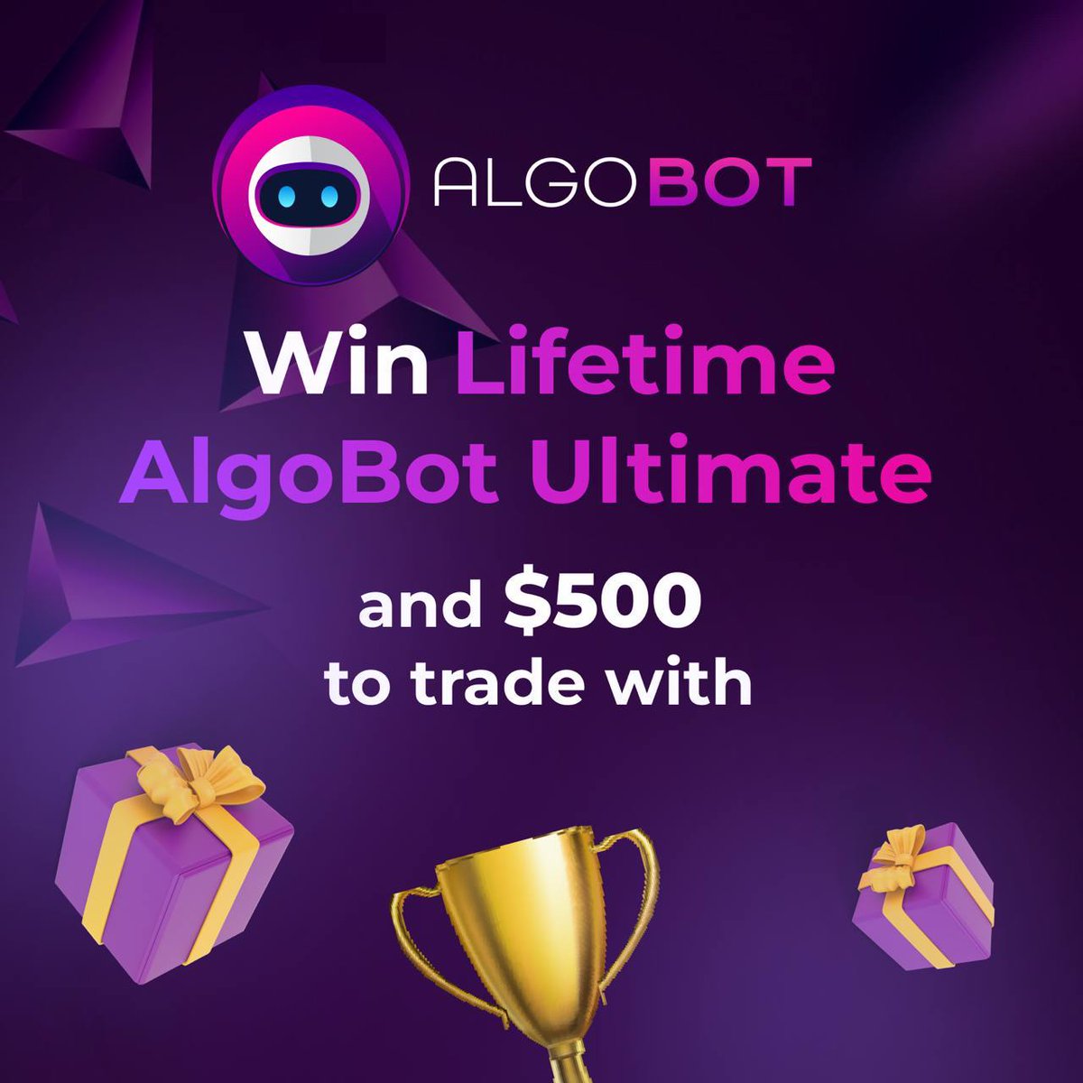 JacksonJakewil2's tweet photo. 🗣️
🚀 WIN LIFETIME ALGOBOT ULTIMATE, $500 TRADING CREDIT &amp; OTHER PRIZES!!! 🚀 with #algobot
1st Place: Lifetime AlgoBot Ultimate &amp; $500 Trading Credit

2nd Place: 3 Months AlgoBot Ultimate &amp; $250 Trading Credit

3rd Place: 1 Month AlgoBot Premium &amp; $100 Trading Credit https://t.co/99hTML90Lz