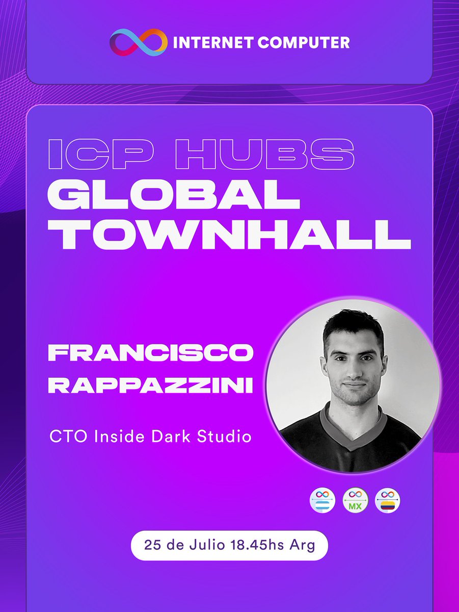 No te pierdas este jueves a las 18:45 (arg) el episodio 2 del Global Townhall: ¡Chain Fusion Summer! ☀️ <a href="/franrappaIDS/">Fran Rappazzini - IDS</a>, CTO de <a href="/idarkstudio/">Inside Dark Studio</a> , nos compartirá su visión sobre la interoperabilidad de Internet Computer con otras chains ⛓️

Aprovecha esta oportunidad única para